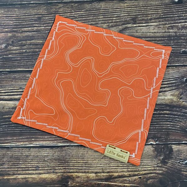 Little Hanks Orange Topo with White Lines - Cotton Satin
