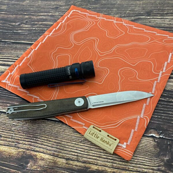 Little Hanks Orange Topo with White Lines - Cotton Satin - Image 2