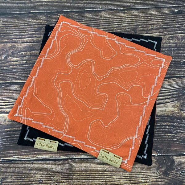 Little Hanks Orange Topo with White Lines - Cotton Satin - Image 4