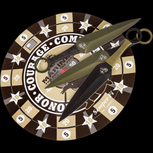United Cutlery USMC Throwing Set with Paper Target - Image 2