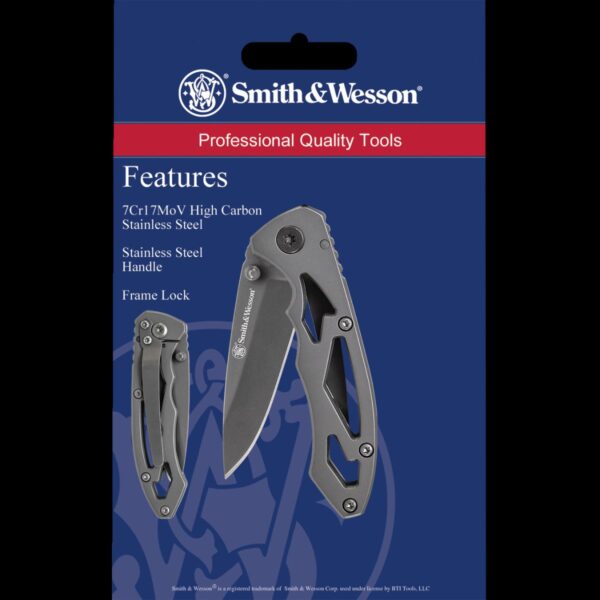 Smith & Wesson Frame Lock Drop Point Folding Knife - Image 3