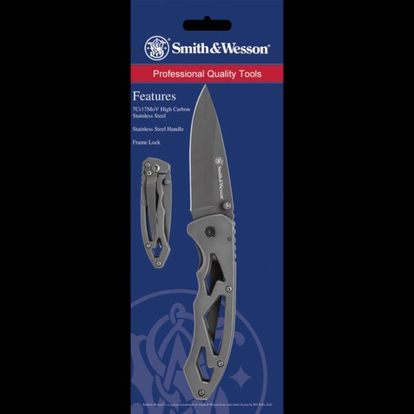 Smith & Wesson Frame Lock Drop Point Folding Knife - Image 3