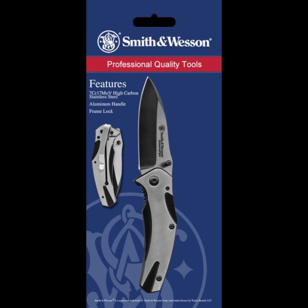Smith & Wesson Frame Lock Drop Point Folding Knife - Image 3