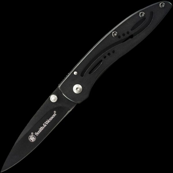 Smith & Wesson 3" Plain Black Blade, Black Stainless Steel Handle