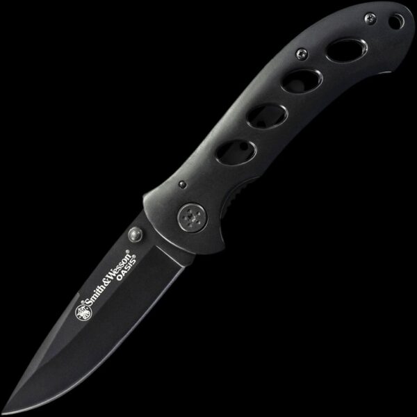 Smith & Wesson Oasis Linerlock Folder/Titanium Coated Drop Point Blade w/Pocket Clip