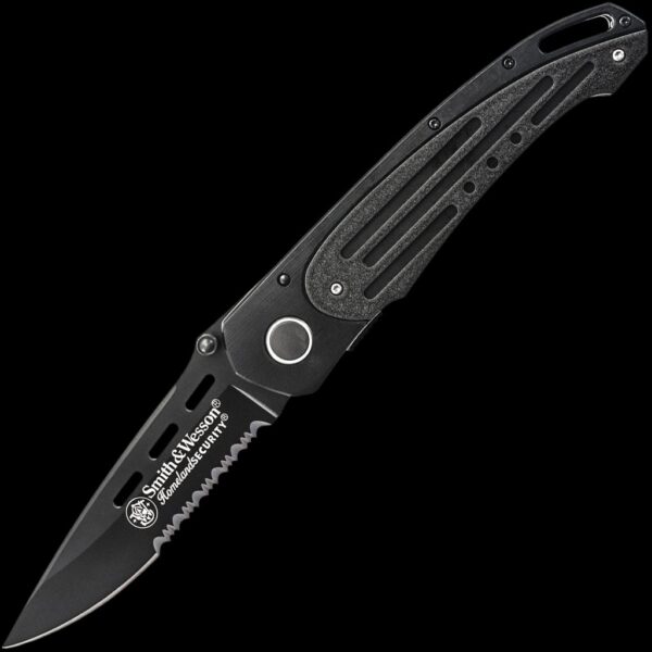 Smith & Wesson Folder Homeland Security Black on Black w/40% Serrated