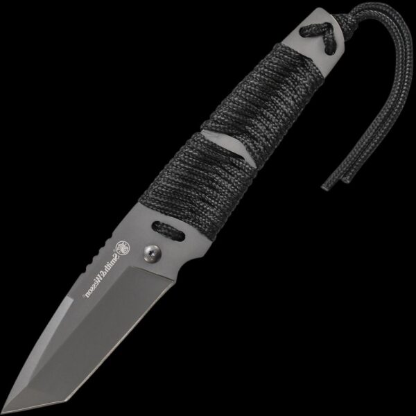Smith & Wesson Tanto Fixed Blade, Paracord Wrapped Handle, Nylon Fiber Sheath