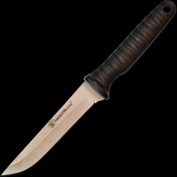 Smith & Wesson M&P Shield Fixed Blade Neck Knife, 8Cr13MoV Steel, Grivory Handle, Thermoplastic Sheath