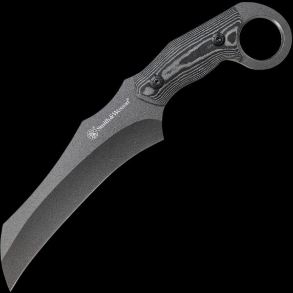 Smith & Wesson Large Drop Point Fixed Blade, Stainless Steel, Micarta Handle, Polyester Sheath w/Sharpening Stone