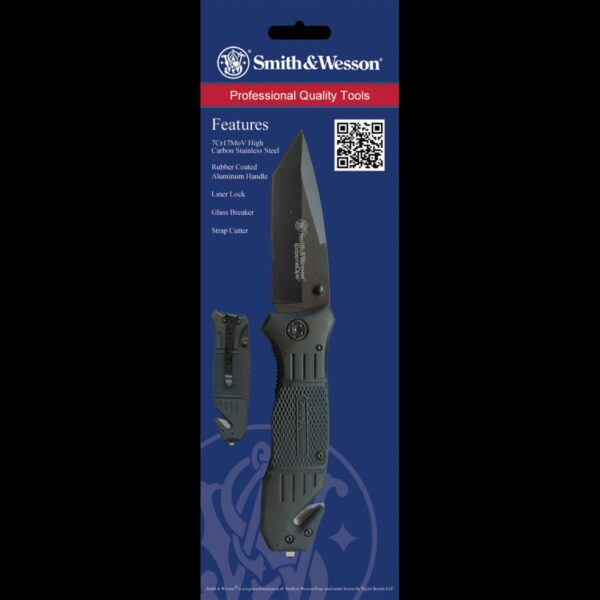 Smith & Wesson Black Coated Blade, Rubber Coated Aluminum Handle - Image 3