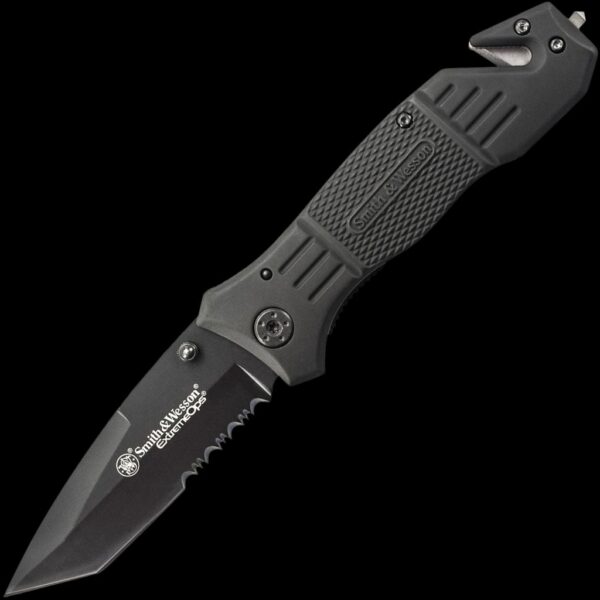Smith & Wesson Black Coated Blade, Rubber Coated Aluminum Handle