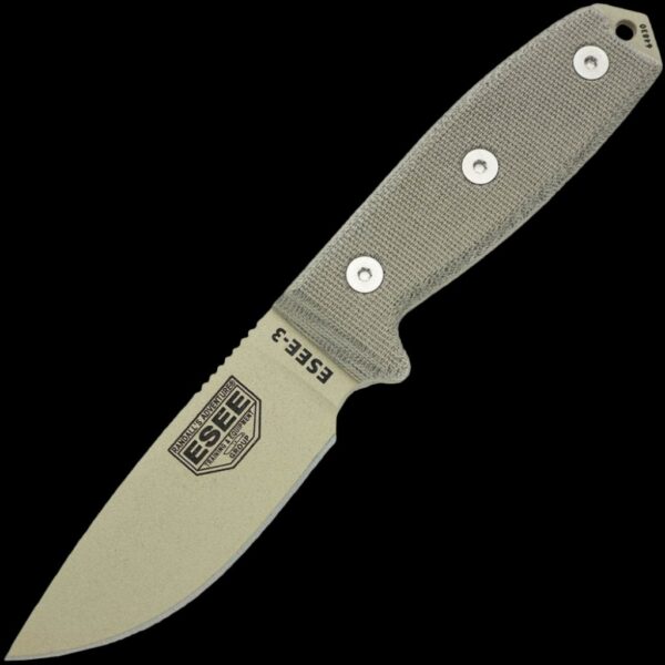 ESEE-3P-DT, Plain Edge (Desert Tan)