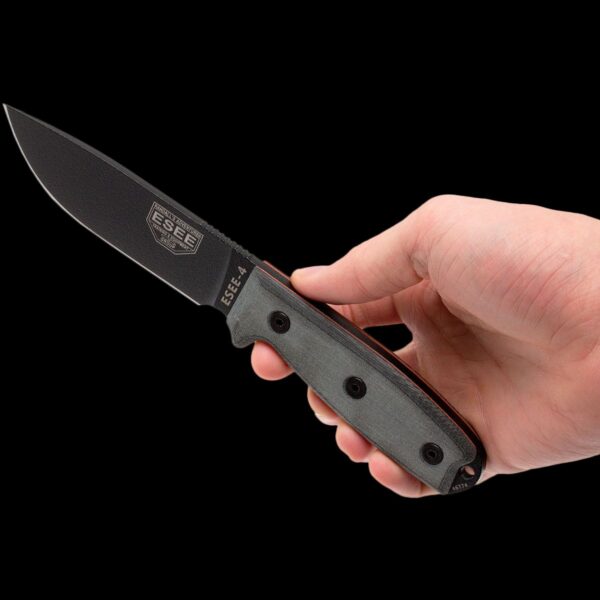 ESEE-4P-MB-B, Plain Edge (Black) w/Molle Back - Image 3