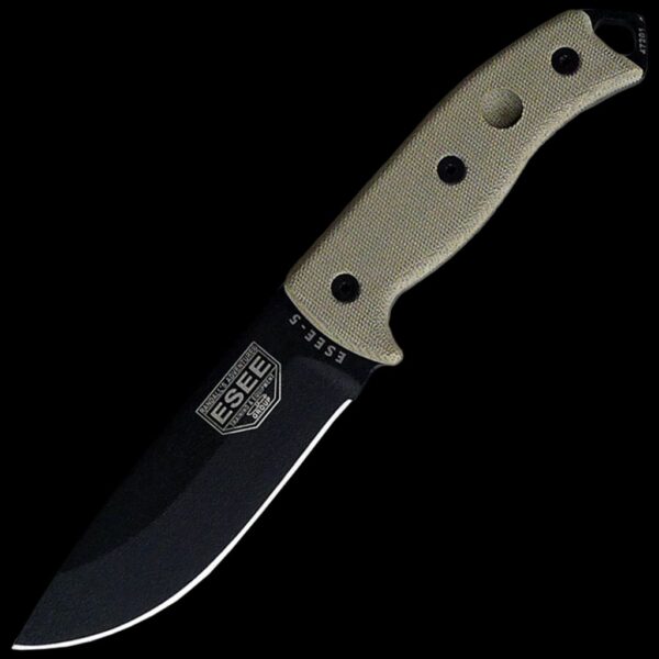 ESEE-5P-E, Plain Edge, Black Blade