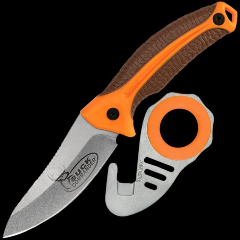 Kershaw BUCK COMMANDER LONEROCK ORANGE FIXED BLADE KNIFE with ZIPIT