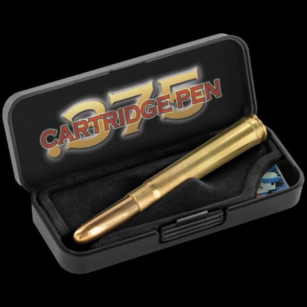 Fisher Space Pen .375 Bullet - Brass with a Genuine .375 H&H Shell Casing Cap