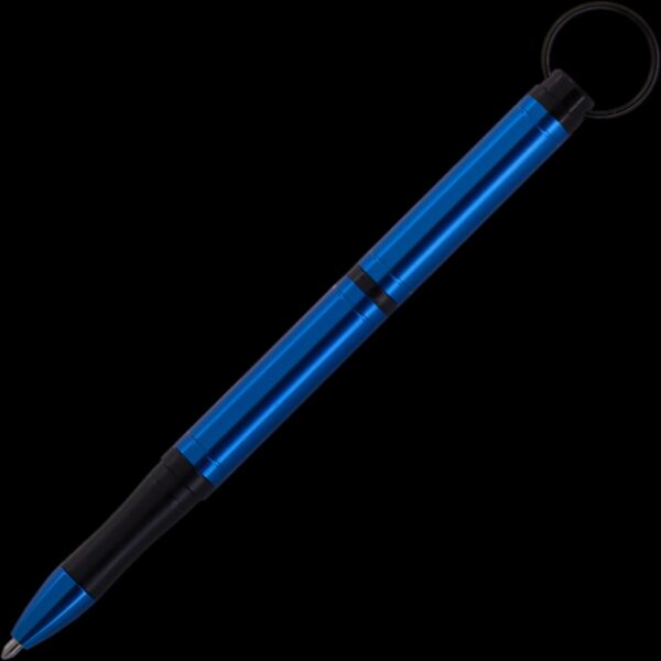 Fisher Space Pen Backpacker Anodized Aluminium Blue - Black Plastic Finger Grip and Trim - Gift Boxed