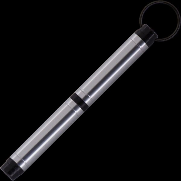 Fisher Space Pen Backpacker Anodized Aluminium Silver - Black Plastic Finger Grip and Trim - Gift Boxed - Image 2