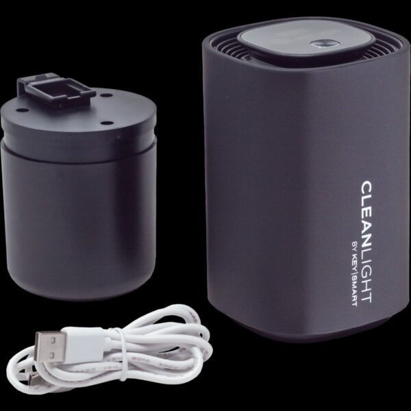 KeySmart CleanLight™ Air Pro Ionic UV Air Purifier with Air Quality Monitoring; Black - Image 2