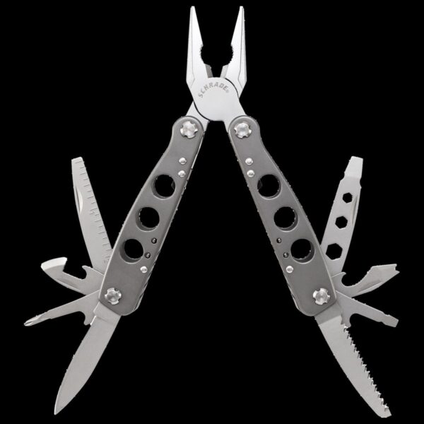 Schrade Tough Tool, Ti-Coated Handles, Bead Blast 2Cr13 Components, Black Polyester Belt Sheath - Image 2
