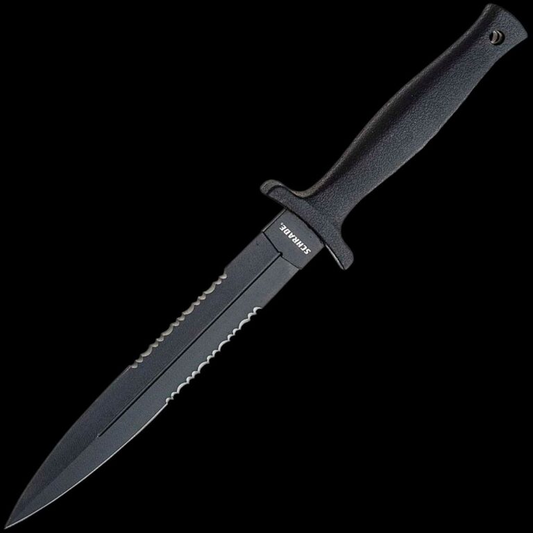 Schrade “Needle” Fixed Blade, 7Cr17MoV Steel, TPE Handle Double Edged