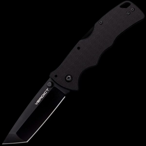 Cold Steel Verdict AUS10A Tanto Point Black DLC Finish Black G-10 Handle