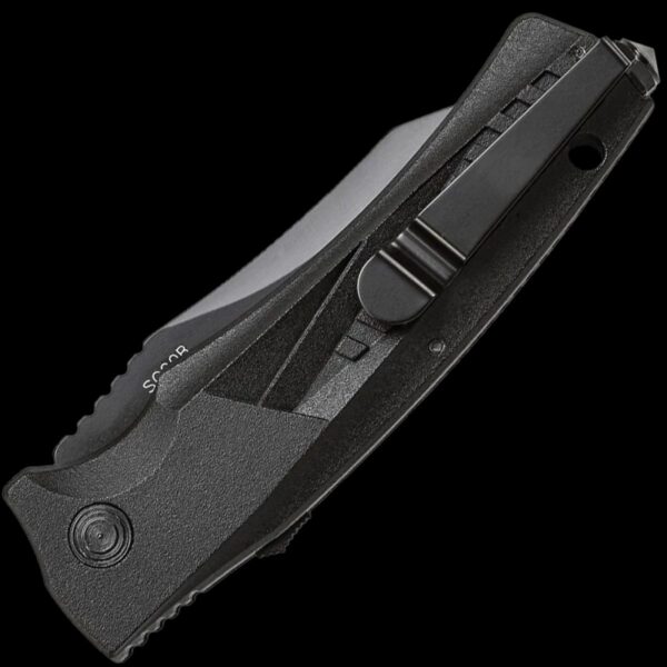 Schrade Black Clip Point Blade, AUS-8 Steel, Push Button Lock, Aluminum Handle w/Glass Breaker - Image 2