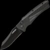 Schrade Black Clip Point Blade, AUS-8 Steel, Push Button Lock, Aluminum Handle w/Glass Breaker