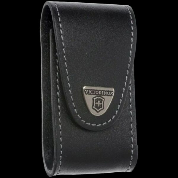 Victorinox Belt Pouch, Leather, 97 mm, Black, Rotating Clip
