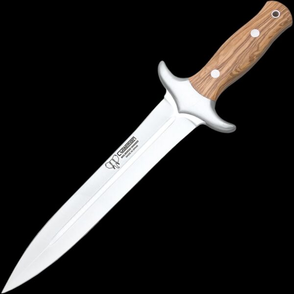 Cudeman Olive Wood Spear Point Hunting Dagger 105-L
