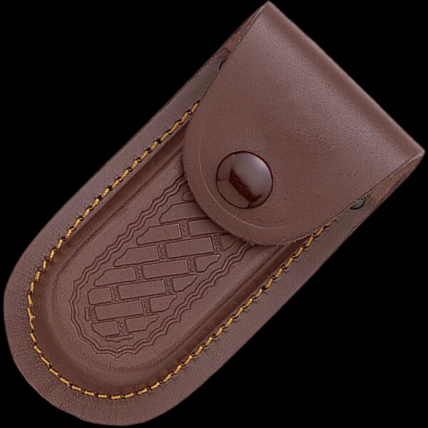 Cudeman Olive Wood Folding Knife with Leather Pouch - Image 2