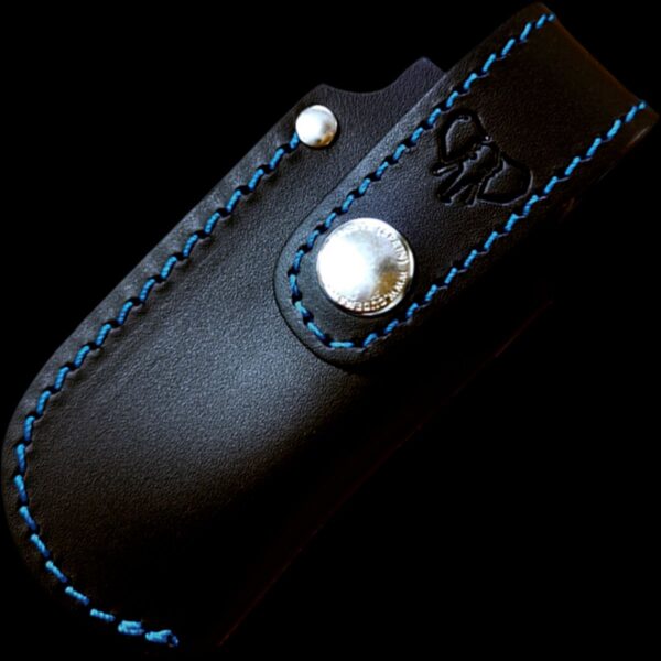 Cudeman Curly Birch Back Lock Folder with Leather Pouch - Image 2
