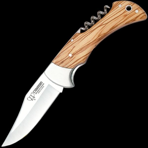 Cudeman Corkscrew Pocket Knife with Sheath