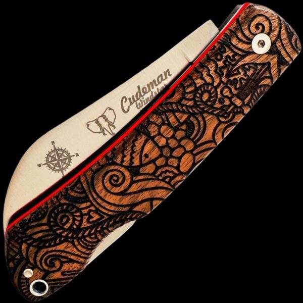 Cudeman Windstar Walnut Folding Knife with Sheath - Image 2