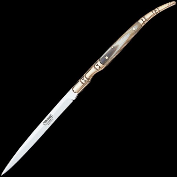 Cudeman Large Bull Horn Stiletto Pocket Knife