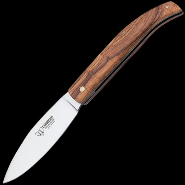 Cudeman Olive Wood Outdoor Pocket Knife w/Sheath