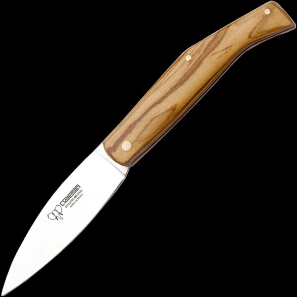 Cudeman Medium Olive Wood Outdoor Pocket Knife w/Sheath
