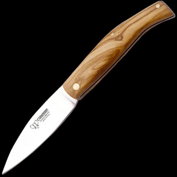 Cudeman Small Olive Wood Outdoor Pocket Knife w/Sheath