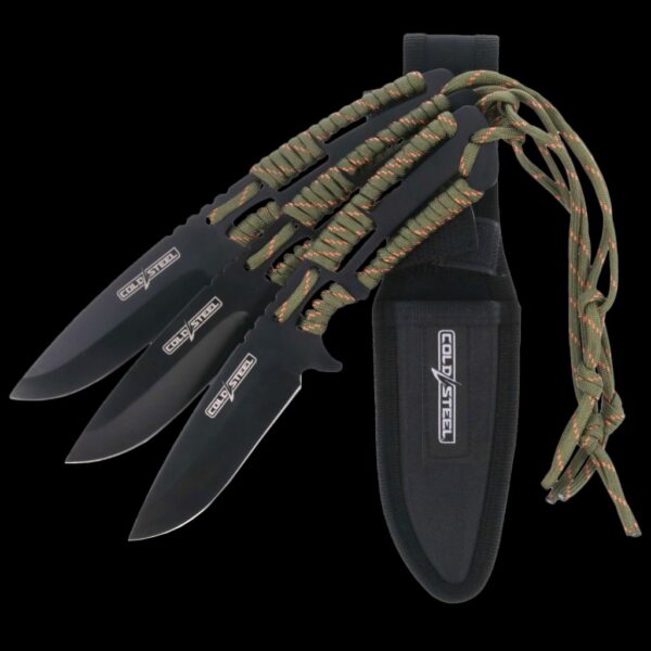 Cold Steel THROWING KNIVES / 4.4" DROP POINT BLADE / BLACK (3 PACK)
