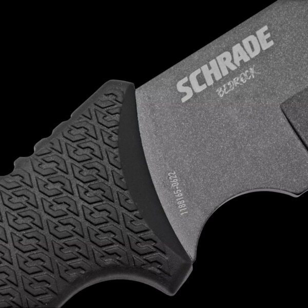 Schrade 7" 1095 High Carbon Steel Blade, Full Tang, TPE Handles, Polyester Sheath w/Ferro Rod, Sharpener - Image 5