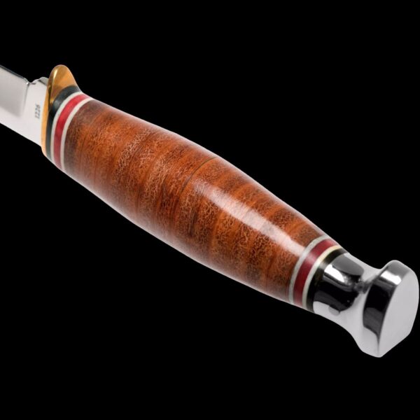 KA-BAR Little Finn-Stacked Leather Handle, Leather Sheath - Image 4