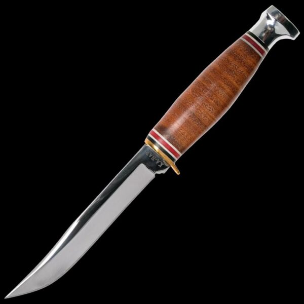 KA-BAR Little Finn-Stacked Leather Handle, Leather Sheath