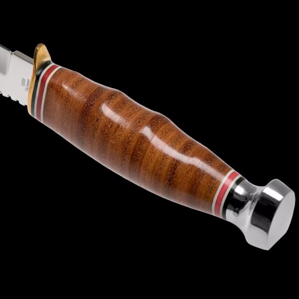 KA-BAR Skinner-Stacked Leather Handle, Leather Sheath - Image 4