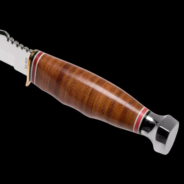 KA-BAR Skinner-Stacked Leather Handle, Leather Sheath - Image 5