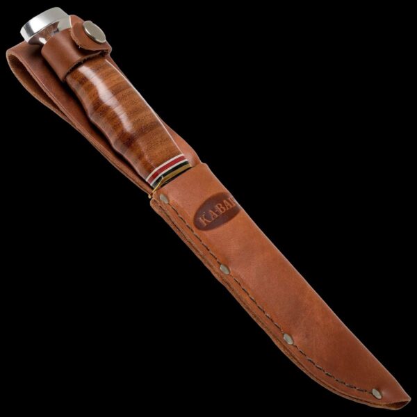 KA-BAR Skinner-Stacked Leather Handle, Leather Sheath - Image 6