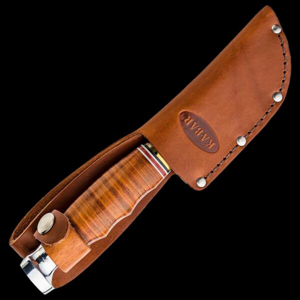 KA-BAR Game Hook-Stacked Leather Handle, Leather Sheath - Image 3