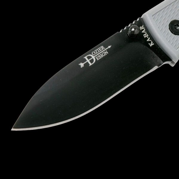 KA-BAR Dozier Folding Hunter-Gray, Black Pocket Clip, STR Edge - Image 3