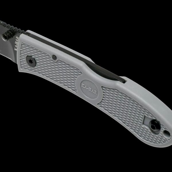 KA-BAR Dozier Folding Hunter-Gray, Black Pocket Clip, STR Edge - Image 7