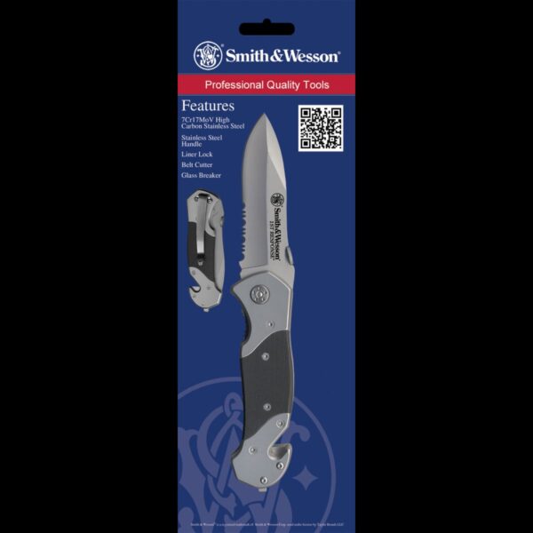 Smith & Wesson First Response Drop Point Blade - Partially Serrated - Image 3