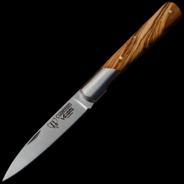Cudeman 3.5" Olive Wood Pocket Knife with Sheath